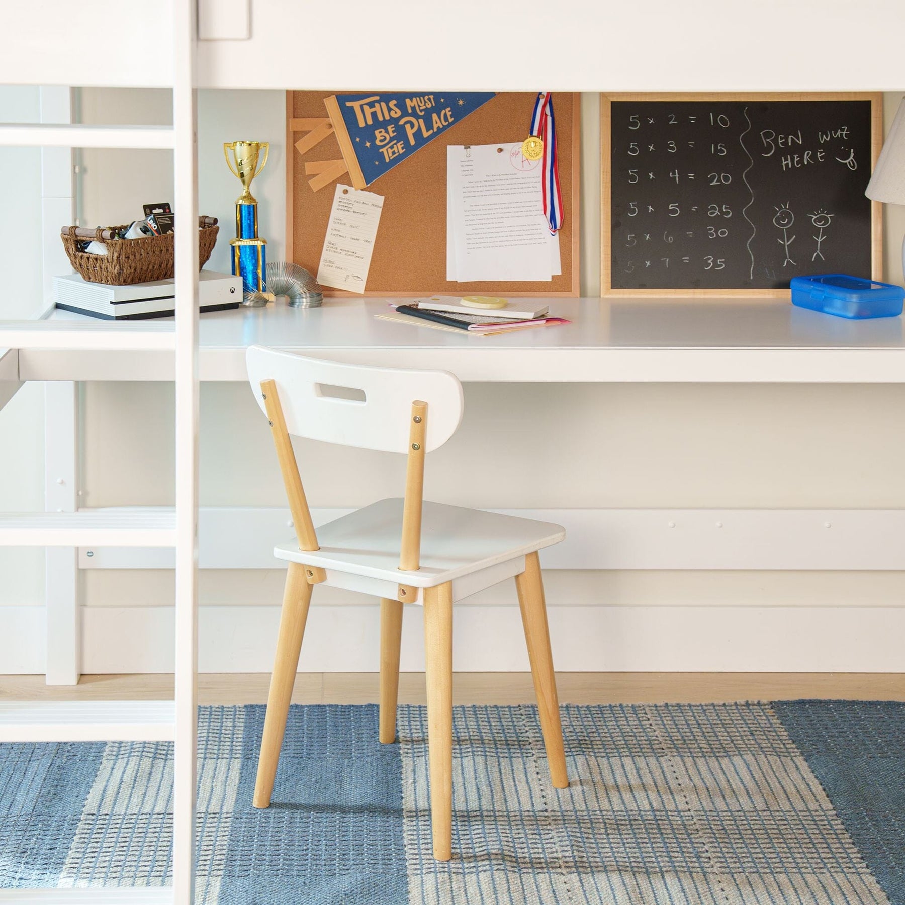 Maxtrix Queen High Study Loft Bed with Long Desk – detail view 4