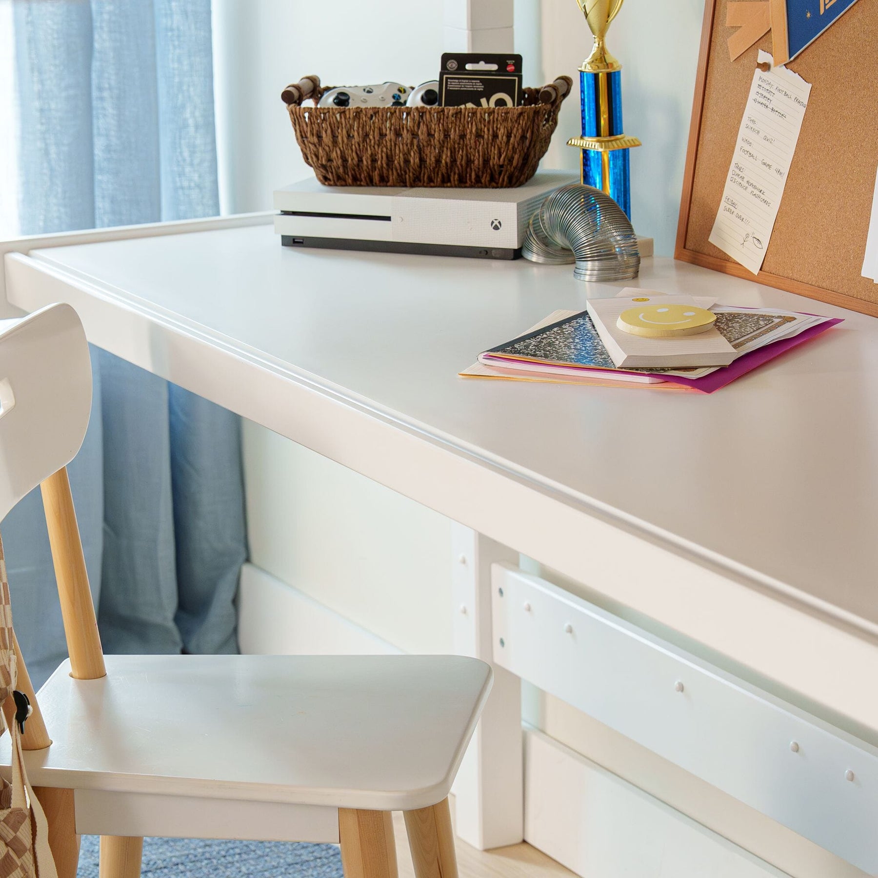 Maxtrix Queen High Study Loft Bed with Long Desk – detail view 7