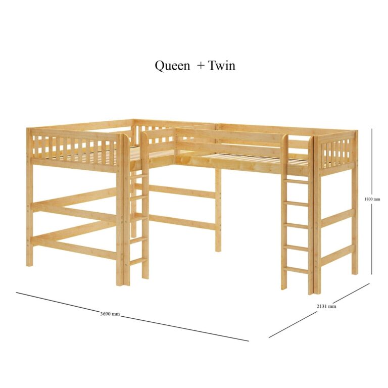 Maxtrix Queen + Twin XL High Corner Loft Bed – detail 1 Maxtrix Queen + Twin XL High Corner Loft Bed – detail view 1