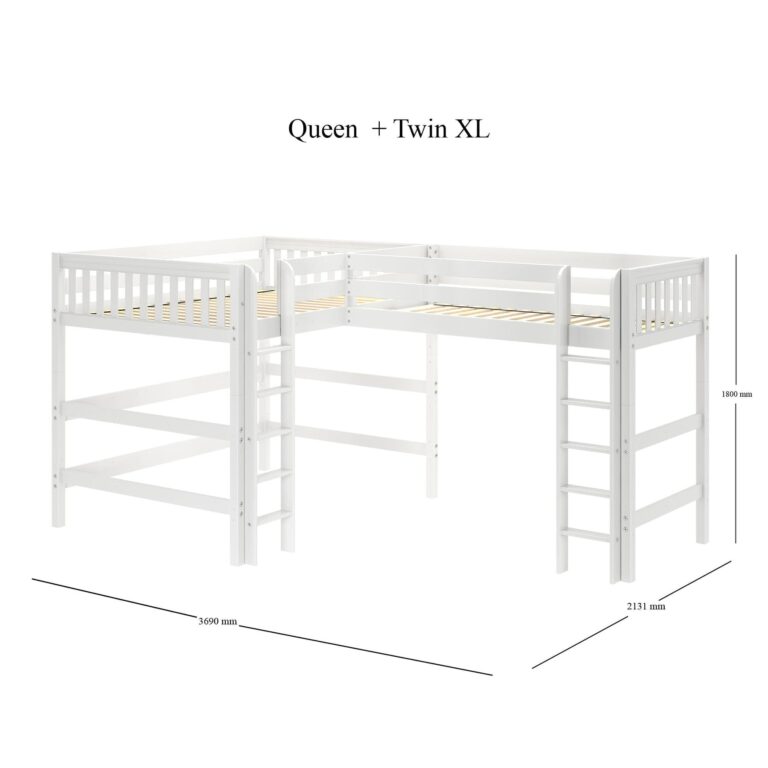 Maxtrix Queen + Twin XL High Corner Loft Bed – detail 2 Maxtrix Queen + Twin XL High Corner Loft Bed – detail view 2