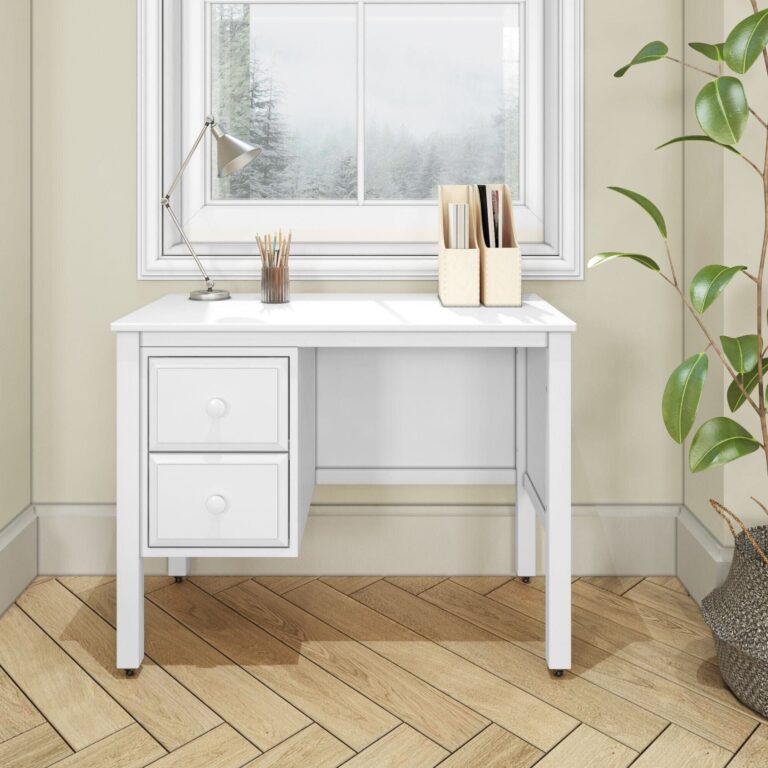 Maxtrix Small 2 Drawer Desk in White