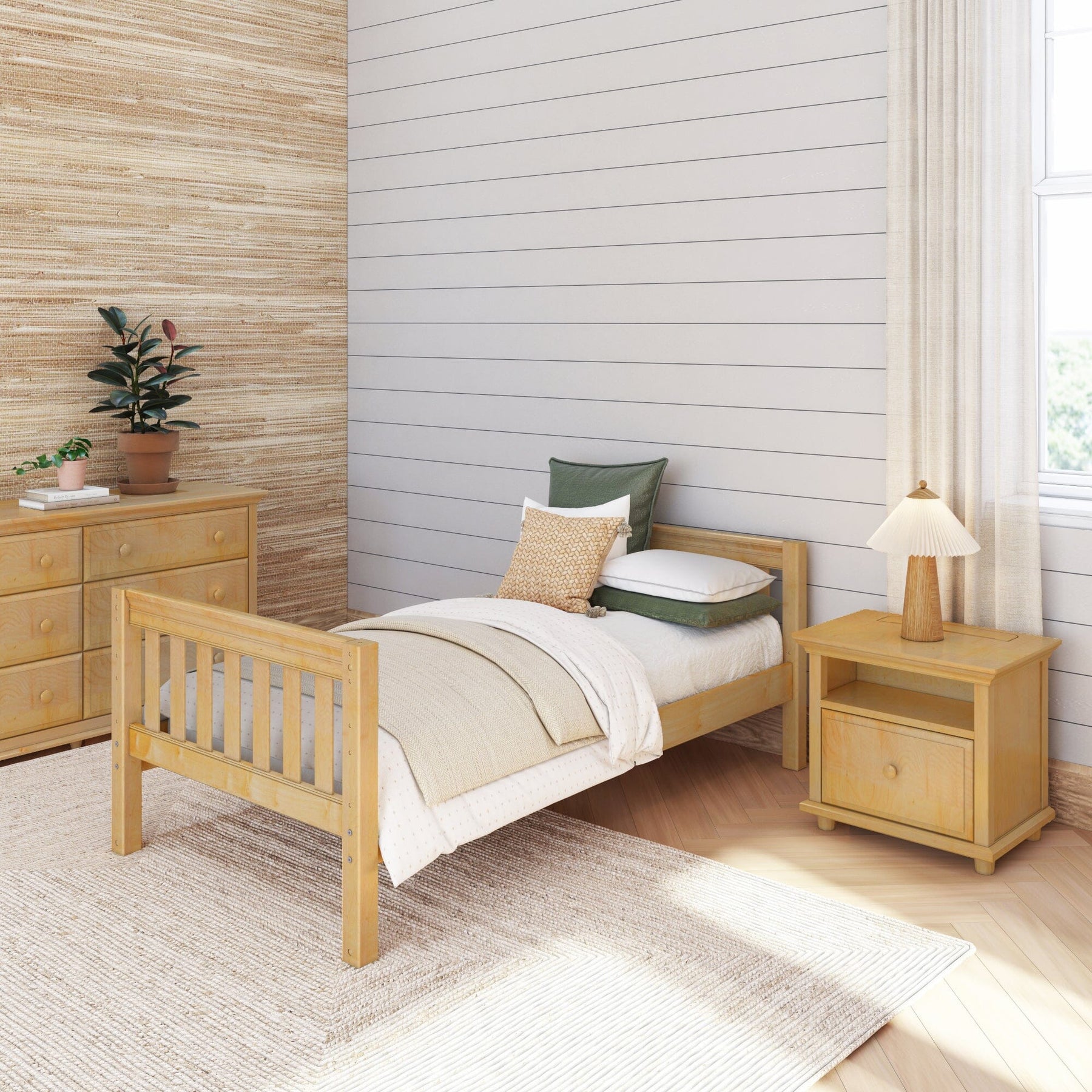 Maxtrix Twin XL Starter Bed – Natural Low Slats Low Slats