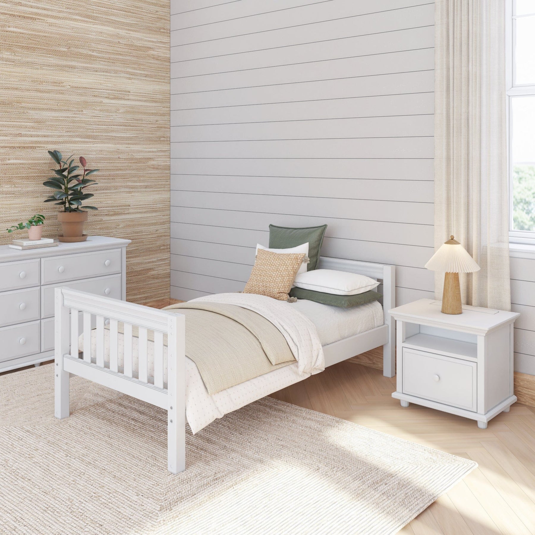 Maxtrix Twin XL Starter Bed – White Low Slats Low Slats