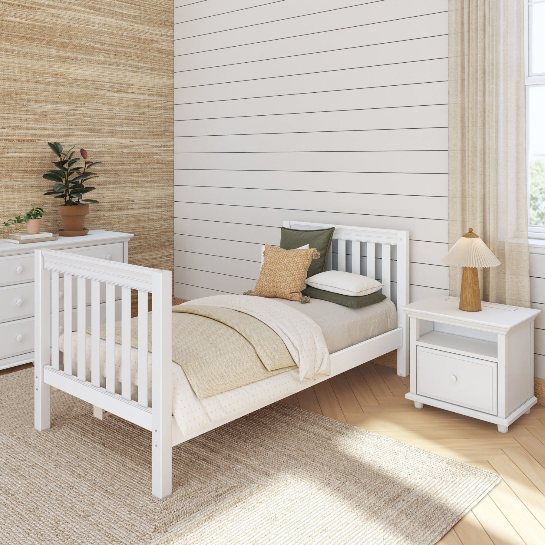 Maxtrix Twin XL Starter Bed – White High Slats High Slats