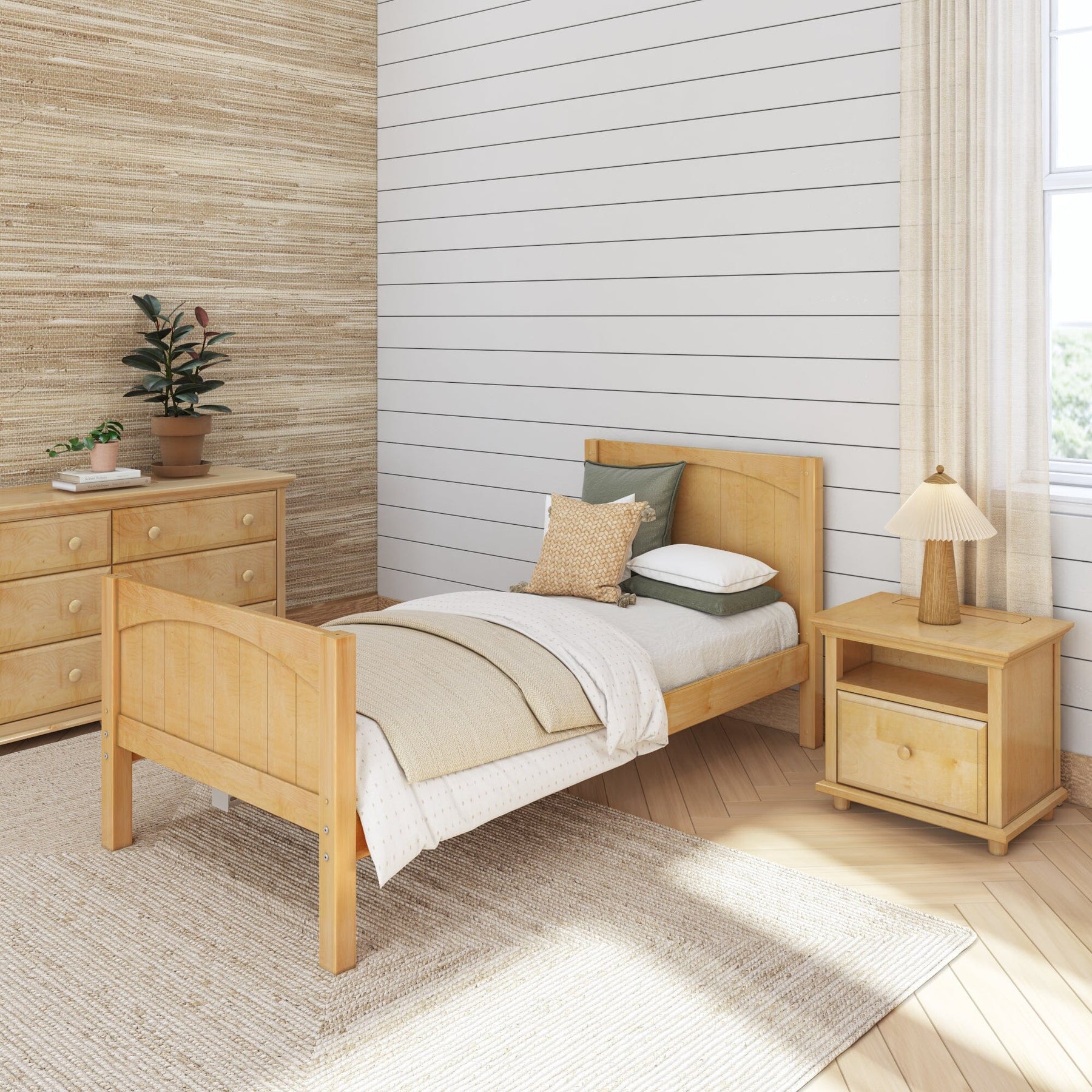 Maxtrix Twin XL Starter Bed – Natural High Panel Low Panel