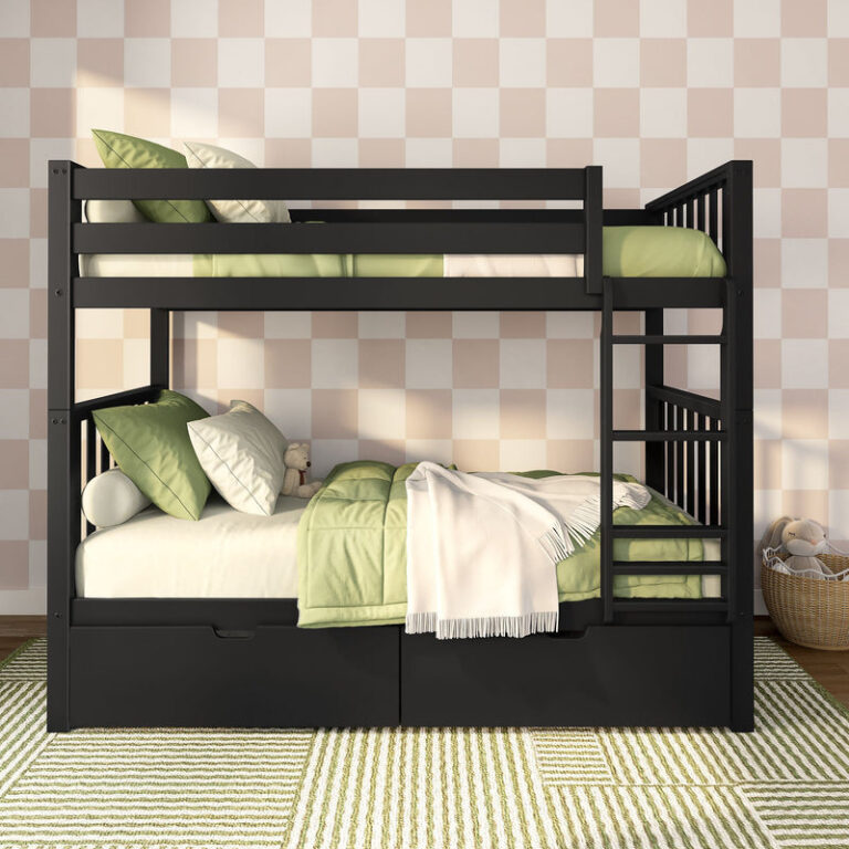 Max and Lily Scandinavian Twin Over Twin Bunk Bed With Storage Drawers in solid wood - view 6