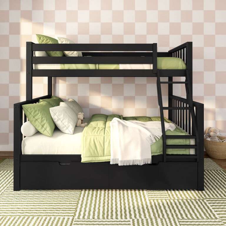 Max and Lily Scandinavian Twin Over Full Bunk Bed With Storage Drawers in solid wood - view 5