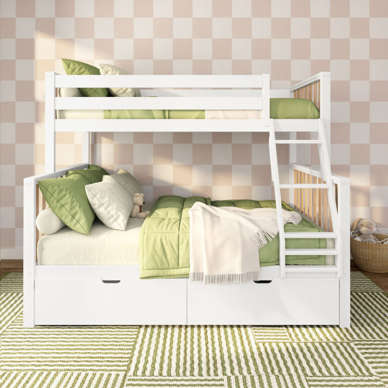 Max and Lily Scandinavian Twin Over Full Bunk Bed With Storage Drawers in solid wood - view 6