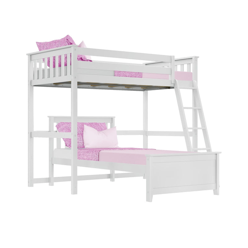 Max and Lily Twin Over Twin L-Shaped Bunk Bed With Bookcase & Desk - Image 4