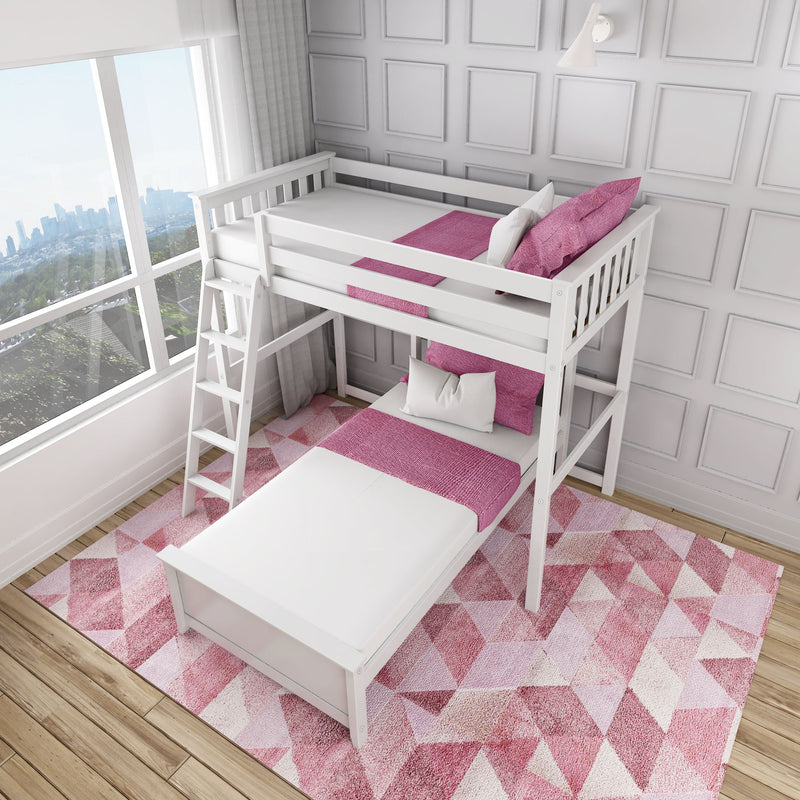 Max and Lily Twin Over Twin L-Shaped Bunk Bed With Bookcase & Desk - Image 6