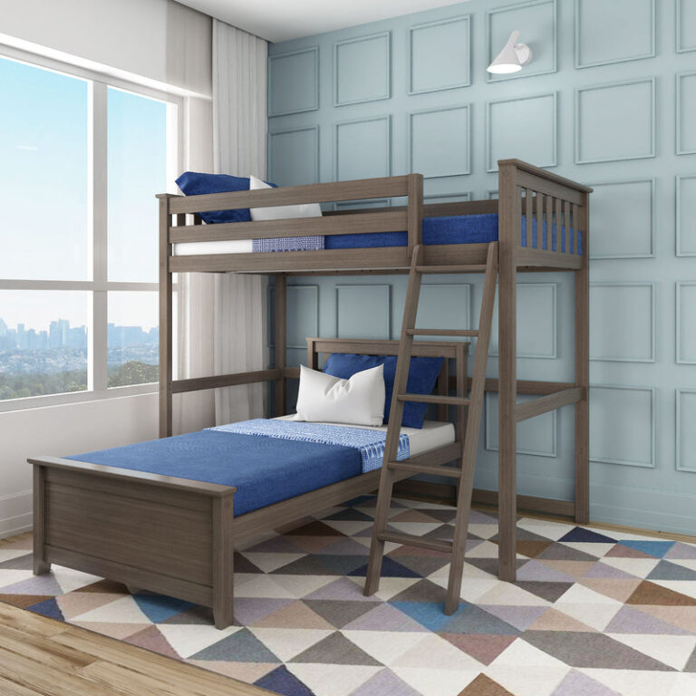 Max and Lily Twin Over Twin L-Shaped Bunk Bed With Bookcase & Desk - Thumbnail Image 10