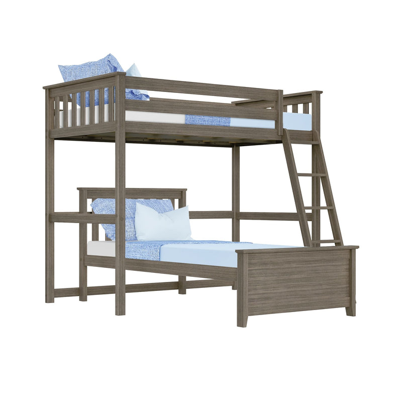 Max and Lily Twin Over Twin L-Shaped Bunk Bed With Bookcase & Desk - Image 12