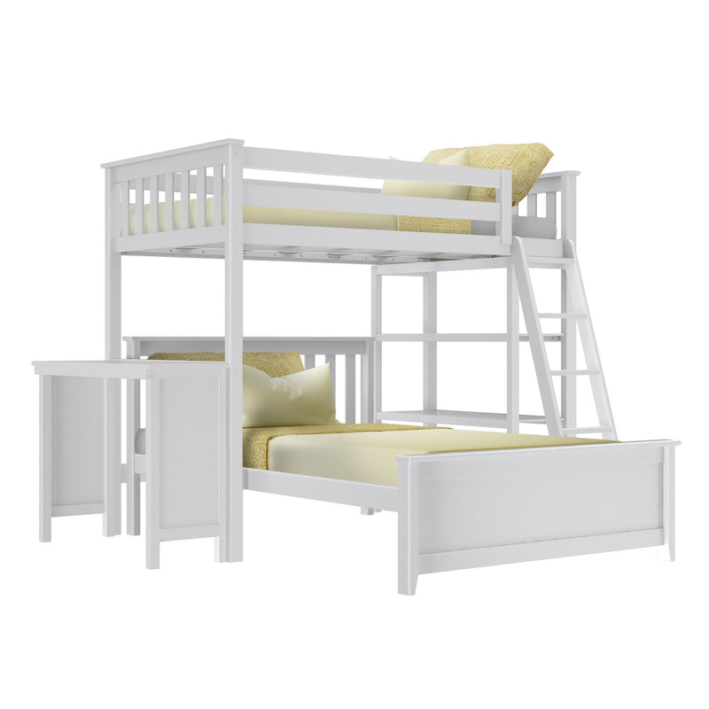 Max and Lily Twin Over Full L-Shaped Bunk Bed With Bookcase & Desk - Image 4