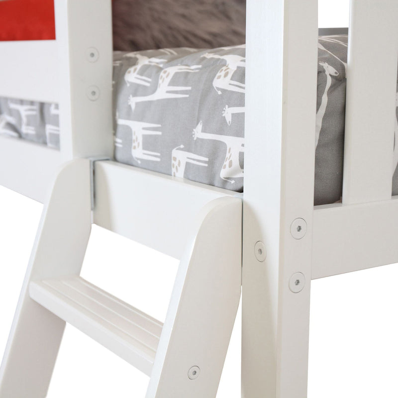 Max and Lily Twin Over Full L-Shaped Bunk Bed With Bookcase & Desk - Image 7