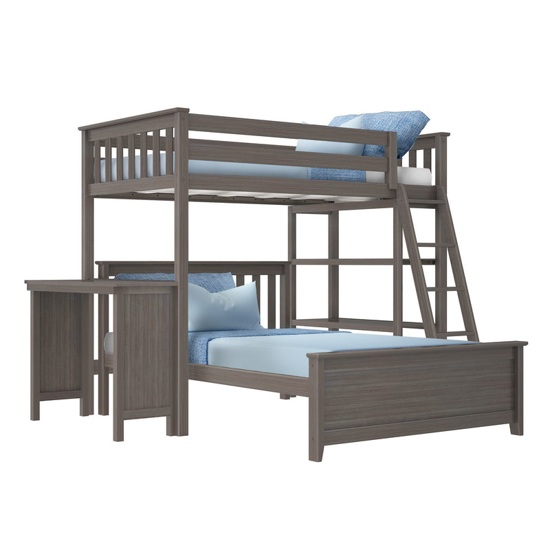 Max and Lily Twin Over Full L-Shaped Bunk Bed With Bookcase & Desk - Image 12