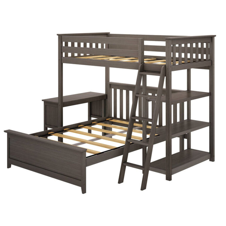 Max and Lily Twin Over Full L-Shaped Bunk Bed With Bookcase & Desk - Thumbnail Image 13