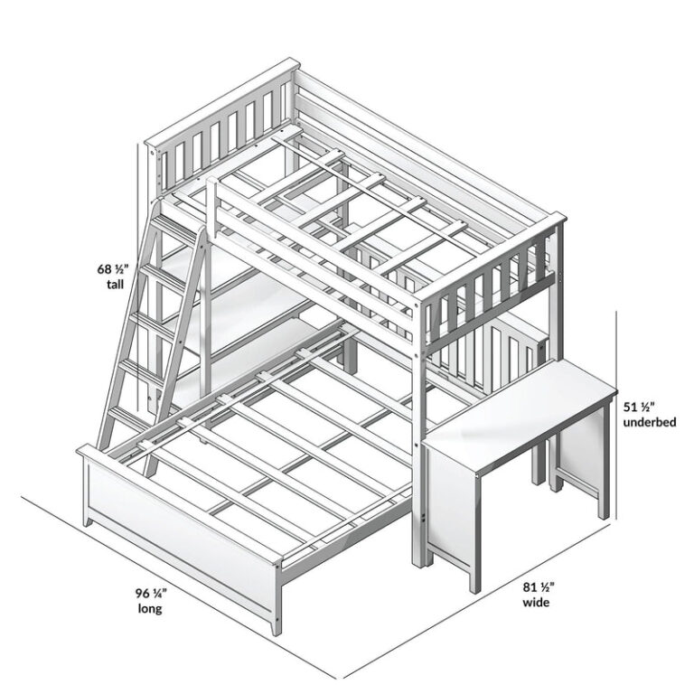 Max and Lily Twin Over Full L-Shaped Bunk Bed With Bookcase & Desk - Thumbnail Image 15