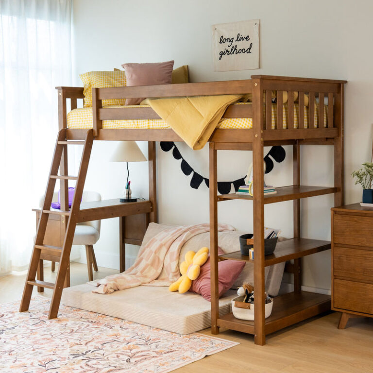 Max and Lily Twin High Loft Bed With Bookcase And Desk - Thumbnail Image 10