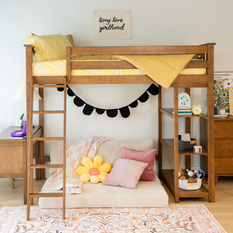Max and Lily Twin High Loft Bed With Bookcase And Desk - Image 11