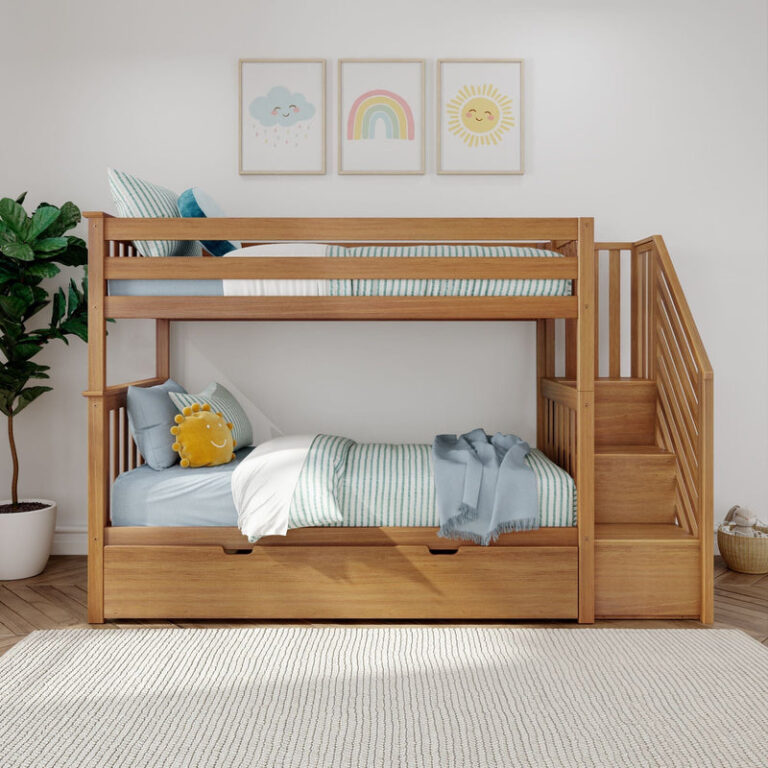 Max and Lily Twin Over Twin Bunk Bed with Stairs and Trundle - Thumbnail Image 15
