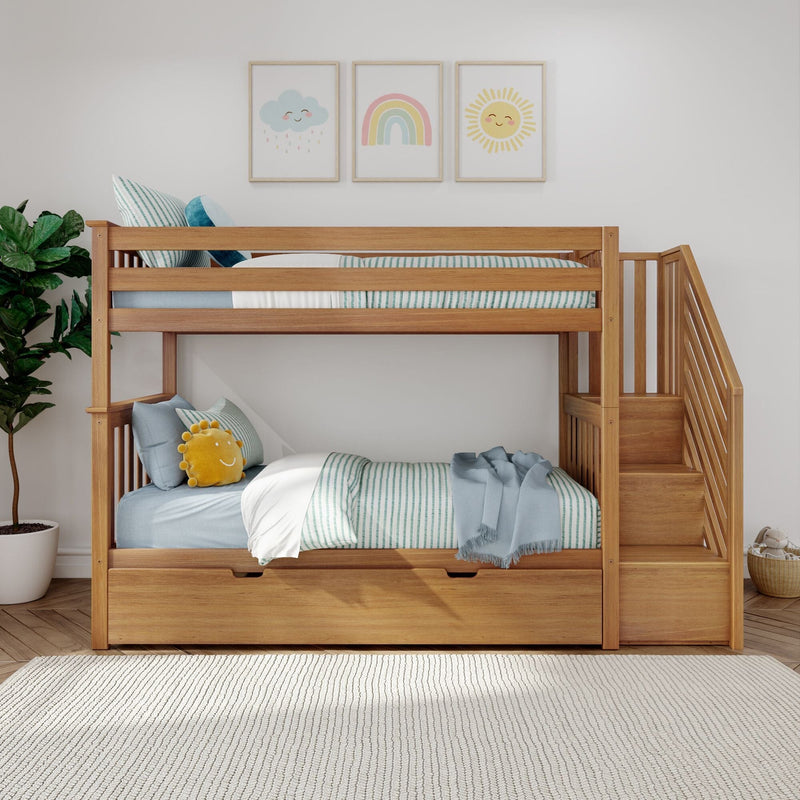 Max and Lily Twin Over Twin Bunk Bed with Stairs and Trundle - Image 15