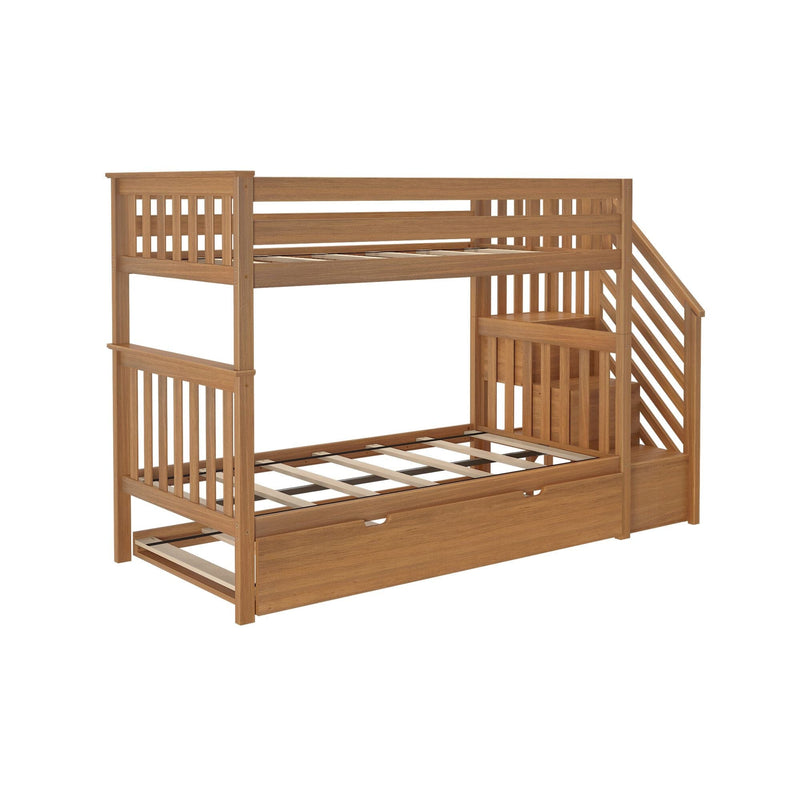 Max and Lily Twin Over Twin Bunk Bed with Stairs and Trundle - Image 16