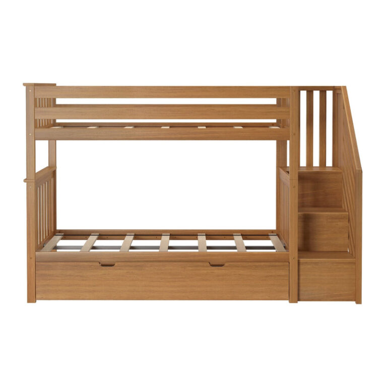 Max and Lily Twin Over Twin Bunk Bed with Stairs and Trundle - Thumbnail Image 17