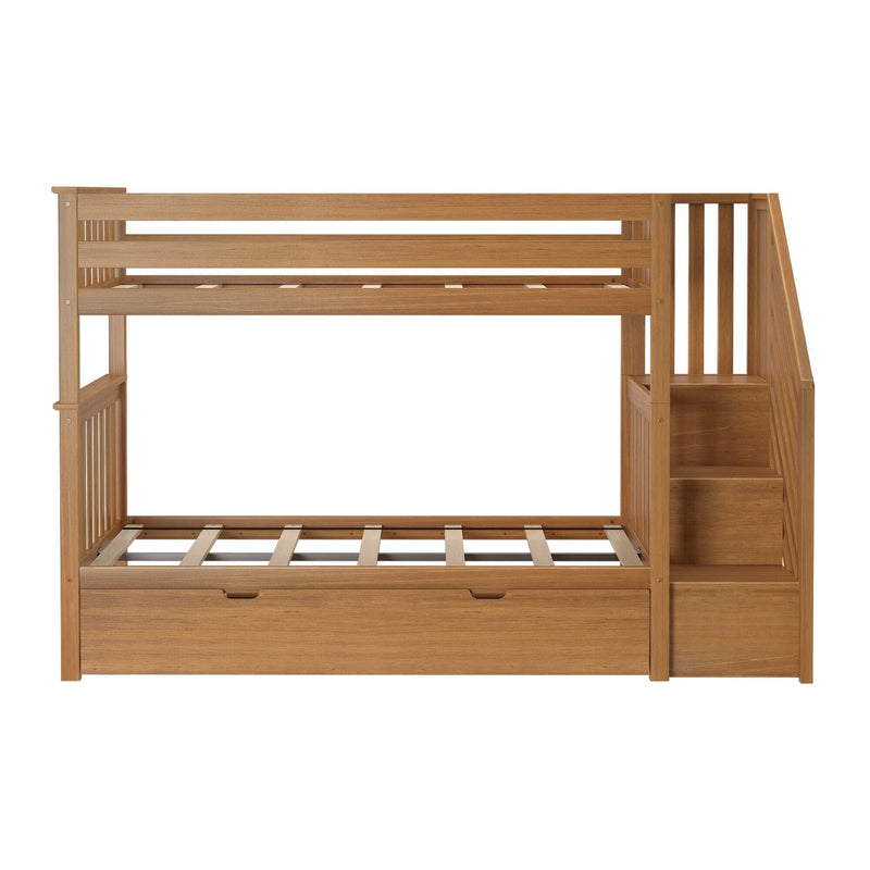 Max and Lily Twin Over Twin Bunk Bed with Stairs and Trundle - Image 17