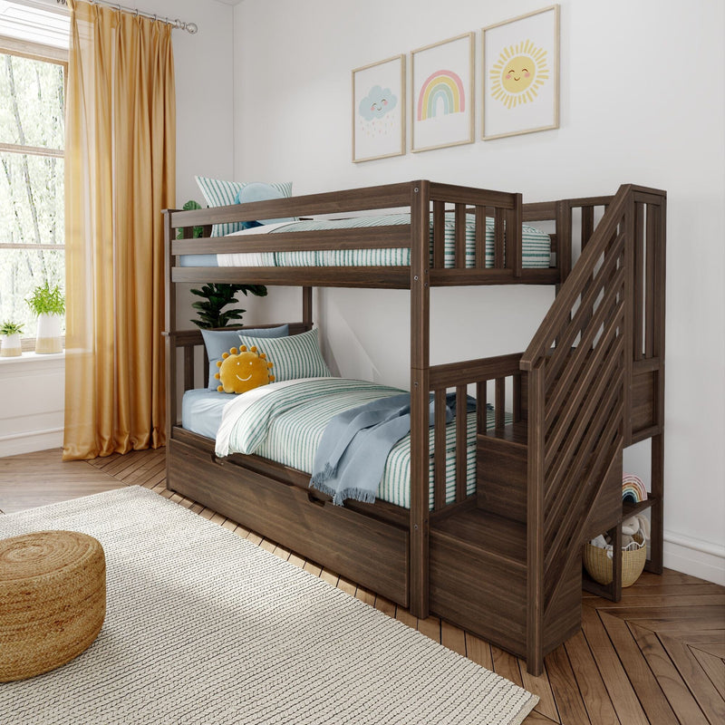 Max and Lily Twin Over Twin Bunk Bed with Stairs and Trundle - Image 22