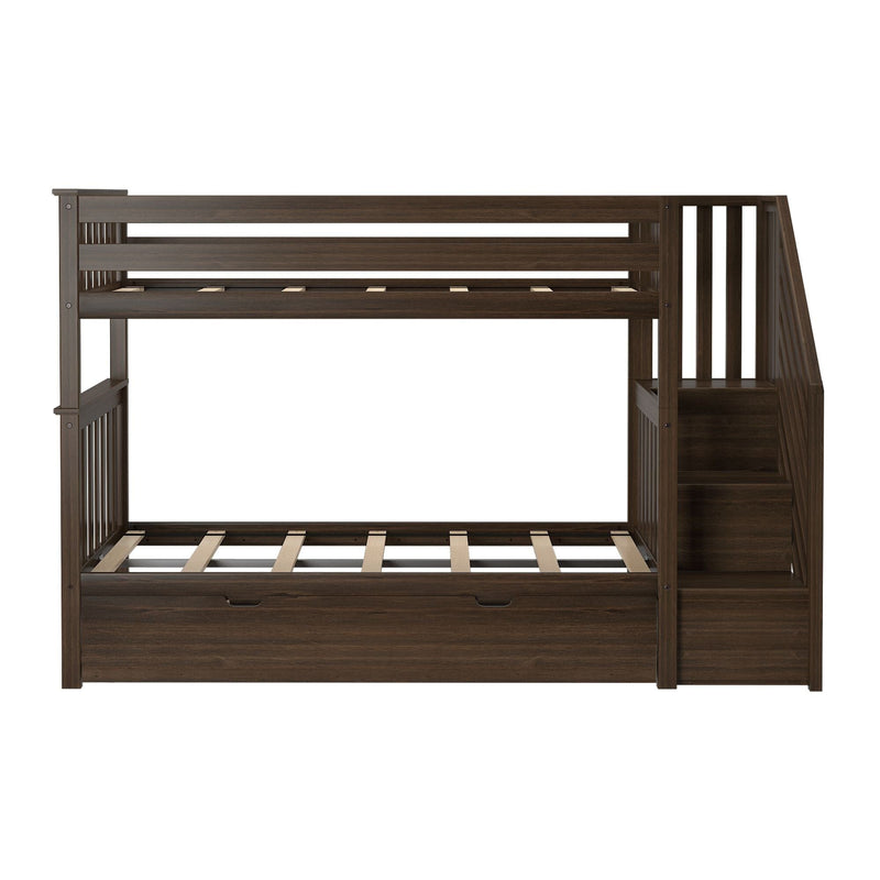 Max and Lily Twin Over Twin Bunk Bed with Stairs and Trundle - Image 25