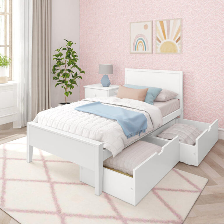 Max and Lily Twin Panel Bed With Storage Drawers - Thumbnail Image 2