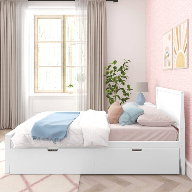 Max and Lily Twin Panel Bed With Storage Drawers - Thumbnail Image 3
