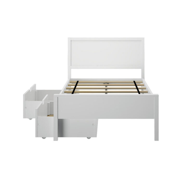 Max and Lily Twin Panel Bed With Storage Drawers - Thumbnail Image 5