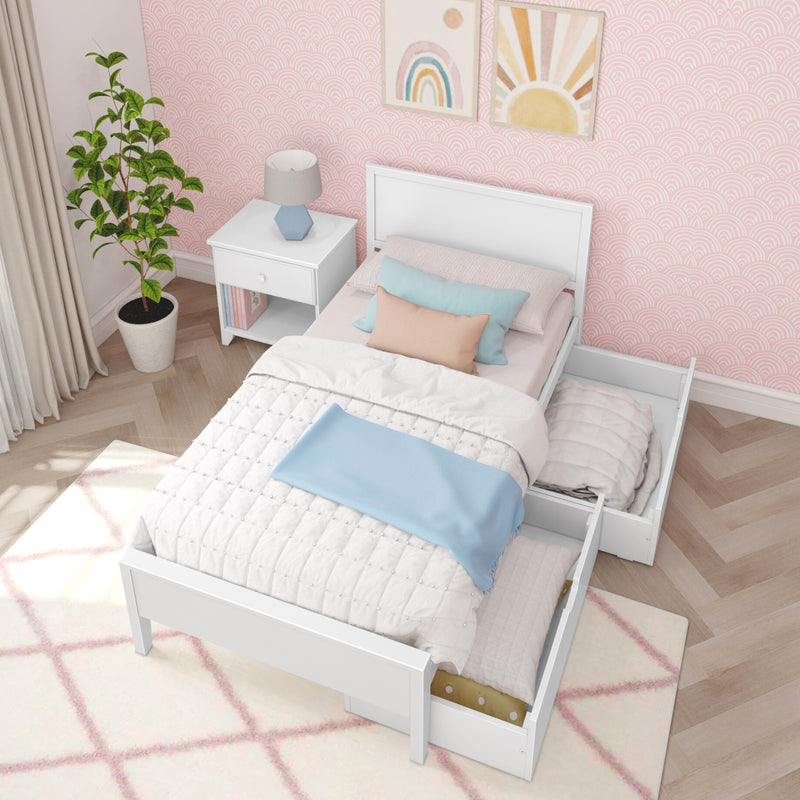 Max and Lily Twin Panel Bed With Storage Drawers - Image 7