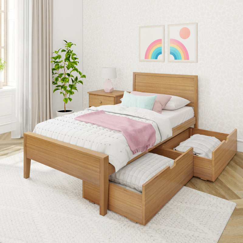 Max and Lily Twin Panel Bed With Storage Drawers