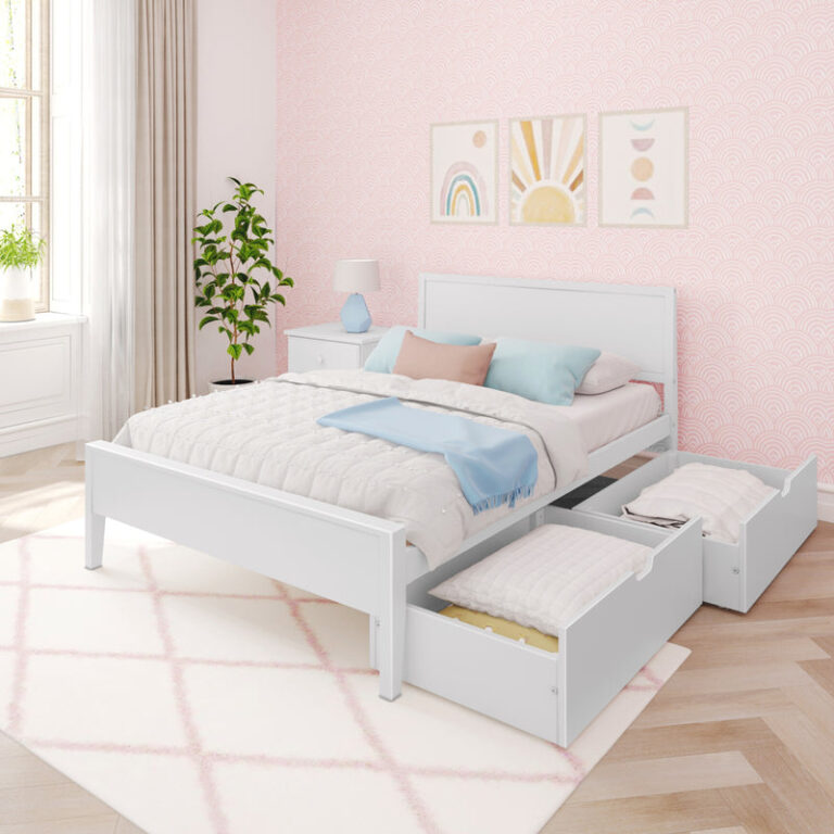 Max and Lily Full Panel Bed With Storage Drawers