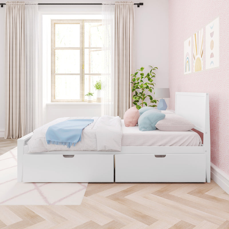 Max and Lily Full Panel Bed With Storage Drawers - Image 3