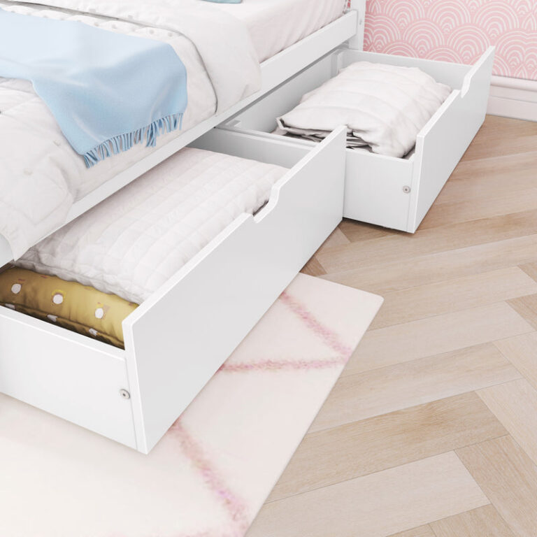 Max and Lily Full Panel Bed With Storage Drawers - Thumbnail Image 6