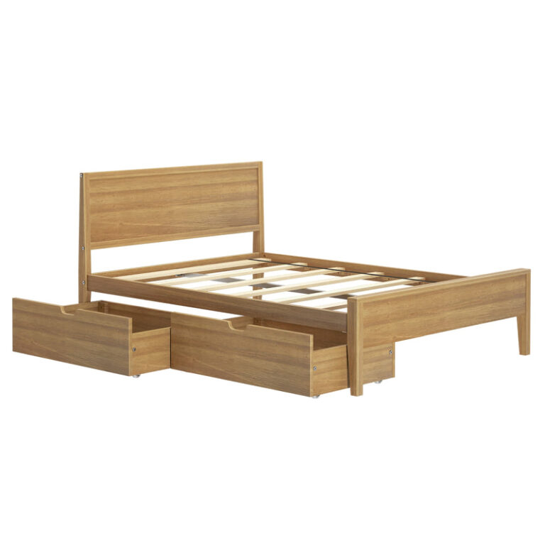 Max and Lily Full Panel Bed With Storage Drawers - Thumbnail Image 13
