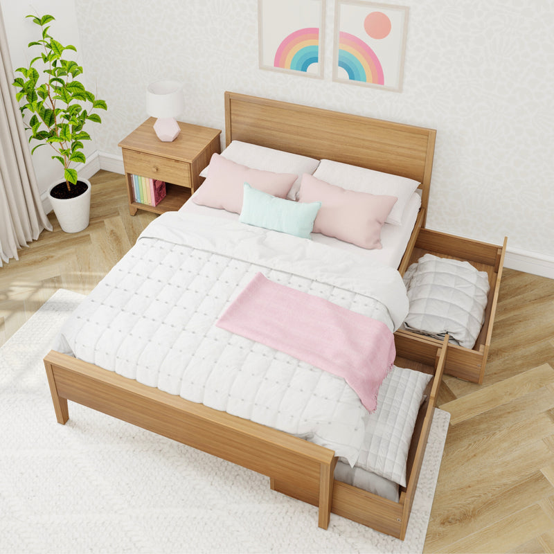 Max and Lily Full Panel Bed With Storage Drawers - Image 16
