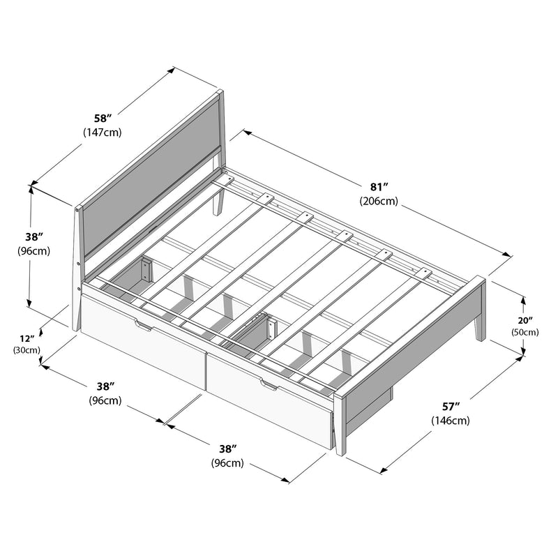 Max and Lily Full Panel Bed With Storage Drawers - Image 25