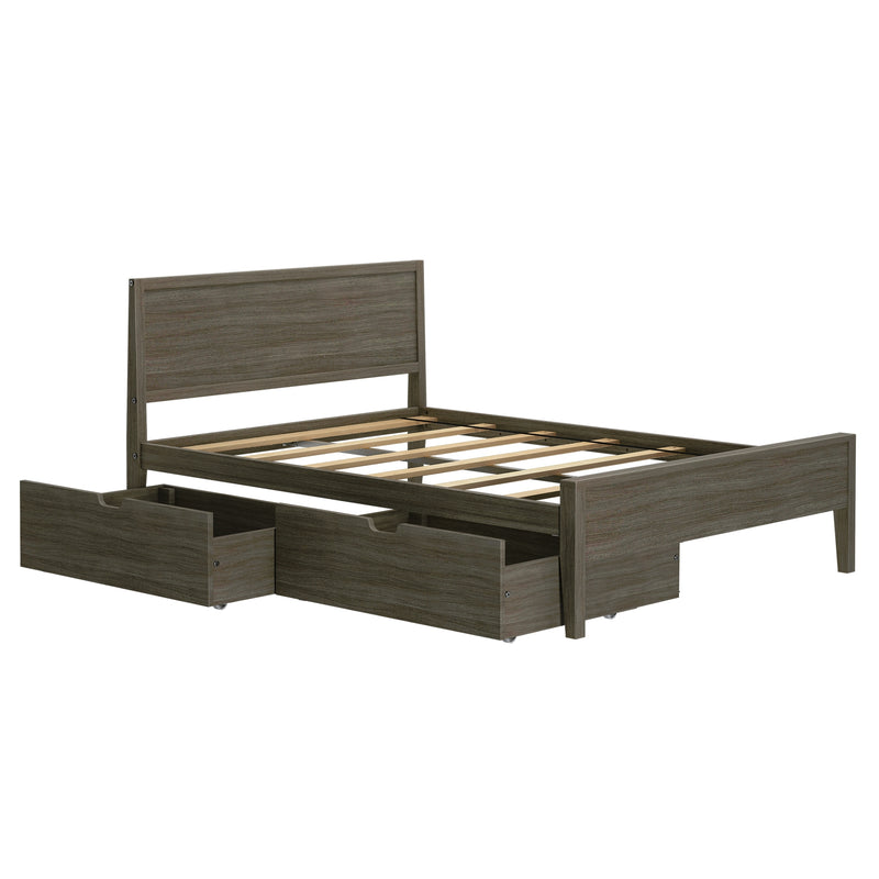 Max and Lily Full Panel Bed With Storage Drawers - Image 21