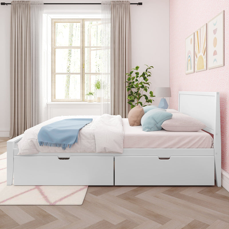 Max and Lily Queen Size Panel Bed With Storage Drawers - Image 3
