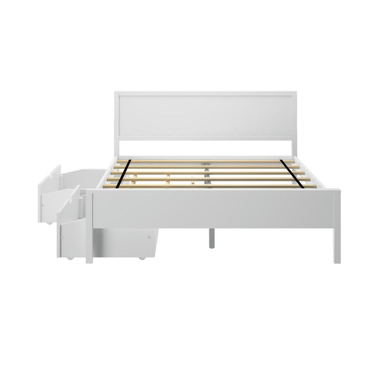 Max and Lily Queen Size Panel Bed With Storage Drawers - Image 5