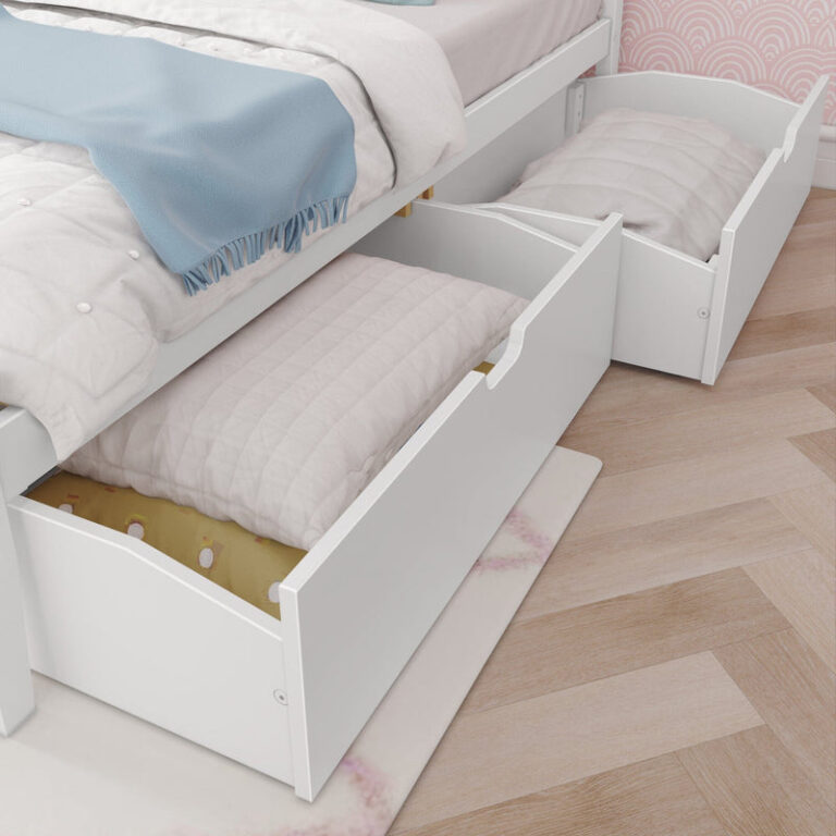 Max and Lily Queen Size Panel Bed With Storage Drawers - Thumbnail Image 6