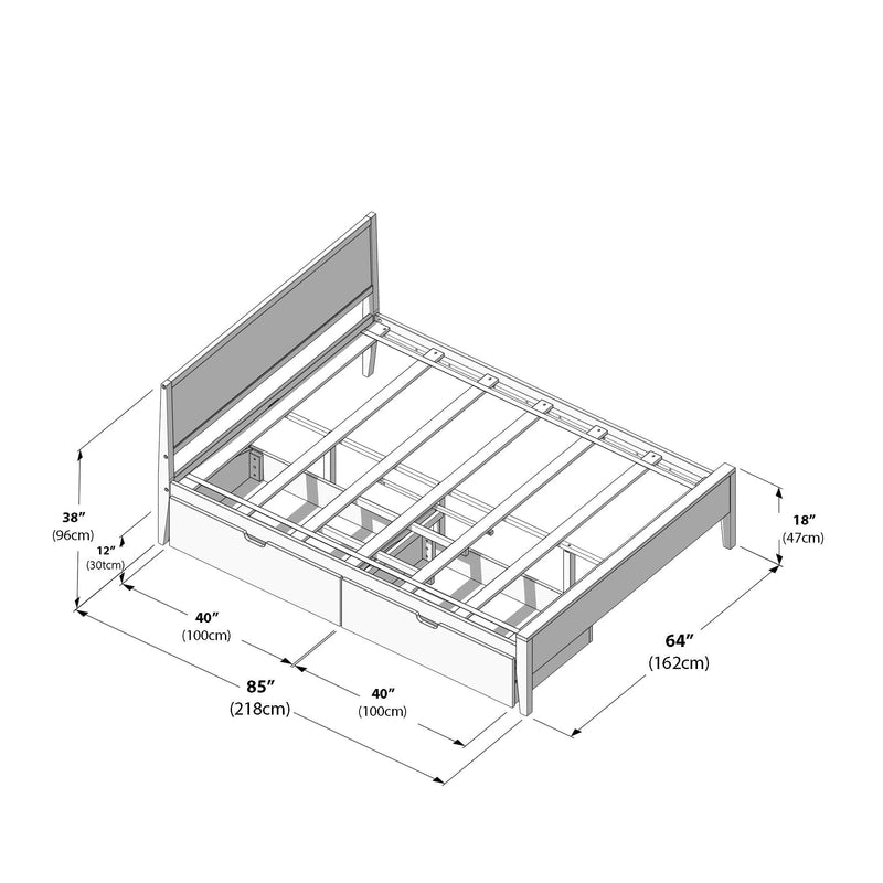 Max and Lily Queen Size Panel Bed With Storage Drawers - Image 14