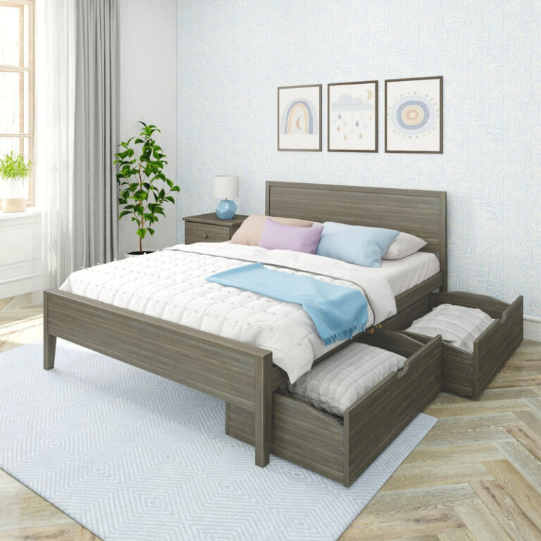 Max and Lily Queen Size Panel Bed With Storage Drawers - Thumbnail Image 8