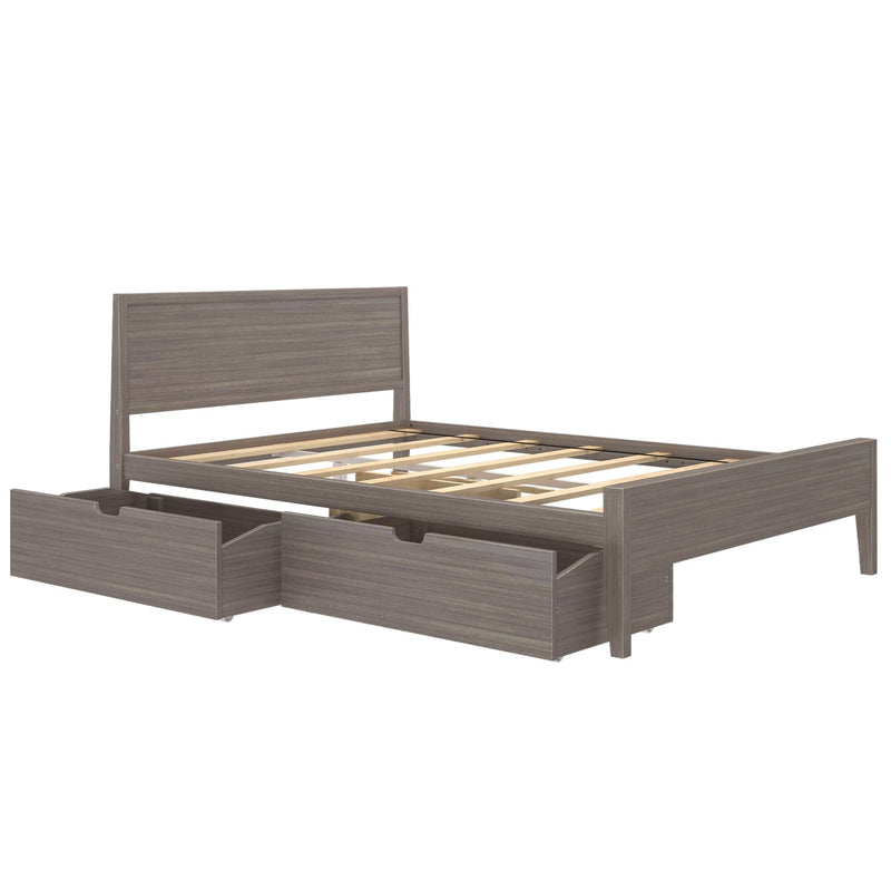 Max and Lily Queen Size Panel Bed With Storage Drawers - Image 10