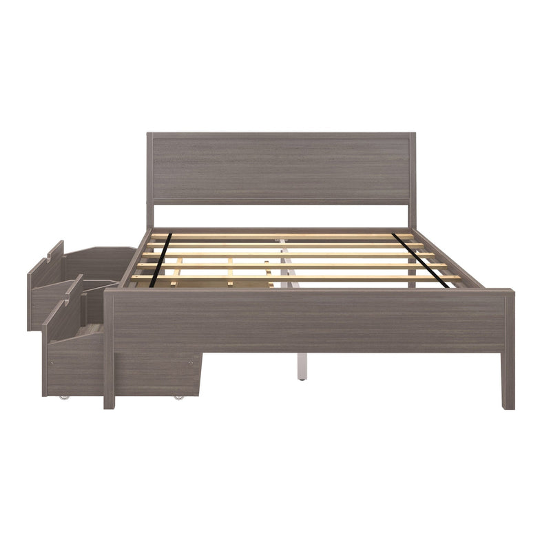 Max and Lily Queen Size Panel Bed With Storage Drawers - Image 11