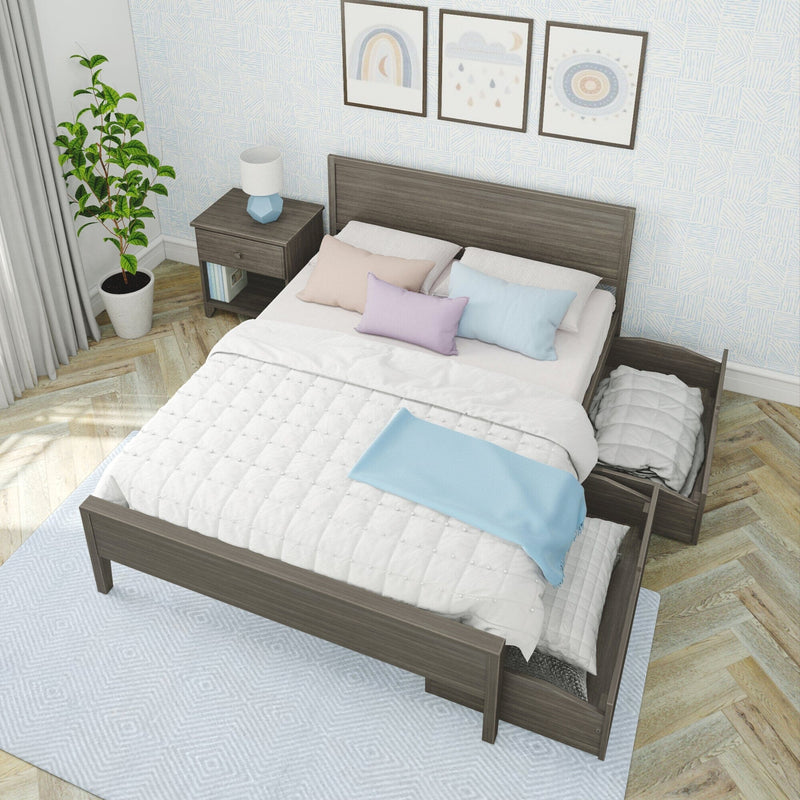 Max and Lily Queen Size Panel Bed With Storage Drawers - Image 13